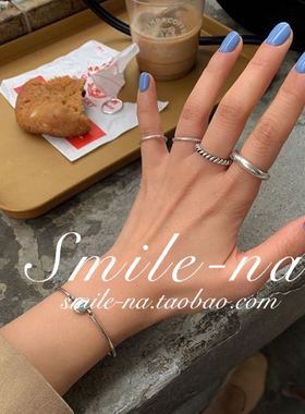 韩国进口ins风光面圆圈关节戒指