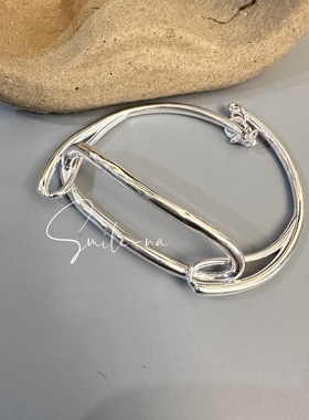 手镯几何重工韩国纯银