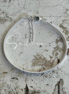 韩国进口小众设计S925纯银编织拉丝质感绕线手链女百搭手环手饰