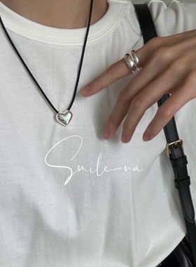 韩国925纯银宽面双层小众款