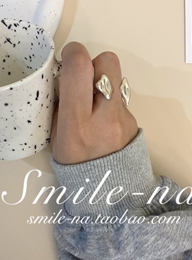 小众纯银不规则百搭开口戒指