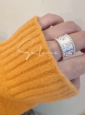 韩国镶嵌锆石指环925纯银