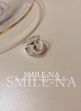 韩国东大门进口925大c交叉戒指