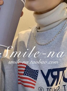 韩国进口纯银设计师款圆珠项链