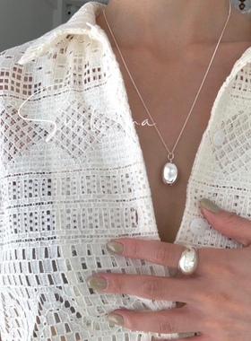 韩国毛衣链小众项链925