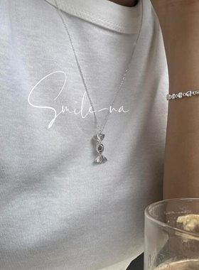 韩国进口小众款925纯银糖果结立体造型时尚百搭可爱项链