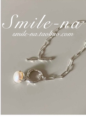 925纯银天然手工别针珍珠链条