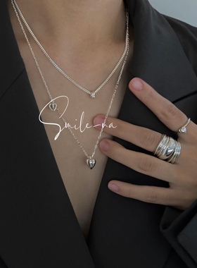 925纯银时尚立体韩国项链小众