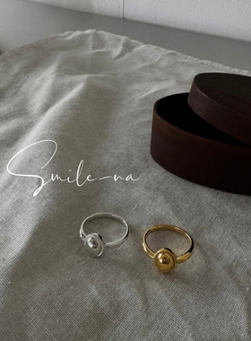 韩国进口S925纯银椭圆形造型小众戒指极简戒指饱满食指戒百搭指环