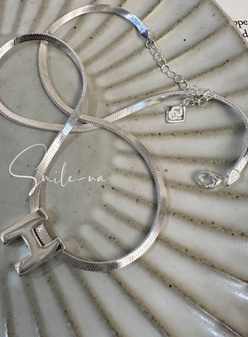 字母链子925纯银吊坠项链