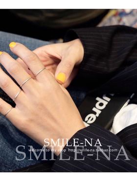 韩国925纯银孔孝真极细关节戒指