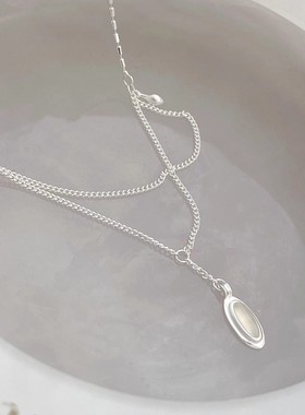 董洁同款项链新中式毛衣链油醋汁饰品黑玛瑙锁骨链链女款纯银小众