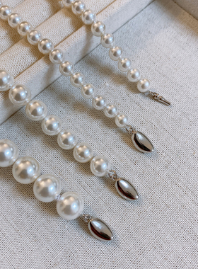 消失的她倪妮同款925银澳白珍珠项链女强光轻奢港风锁骨链礼物潮