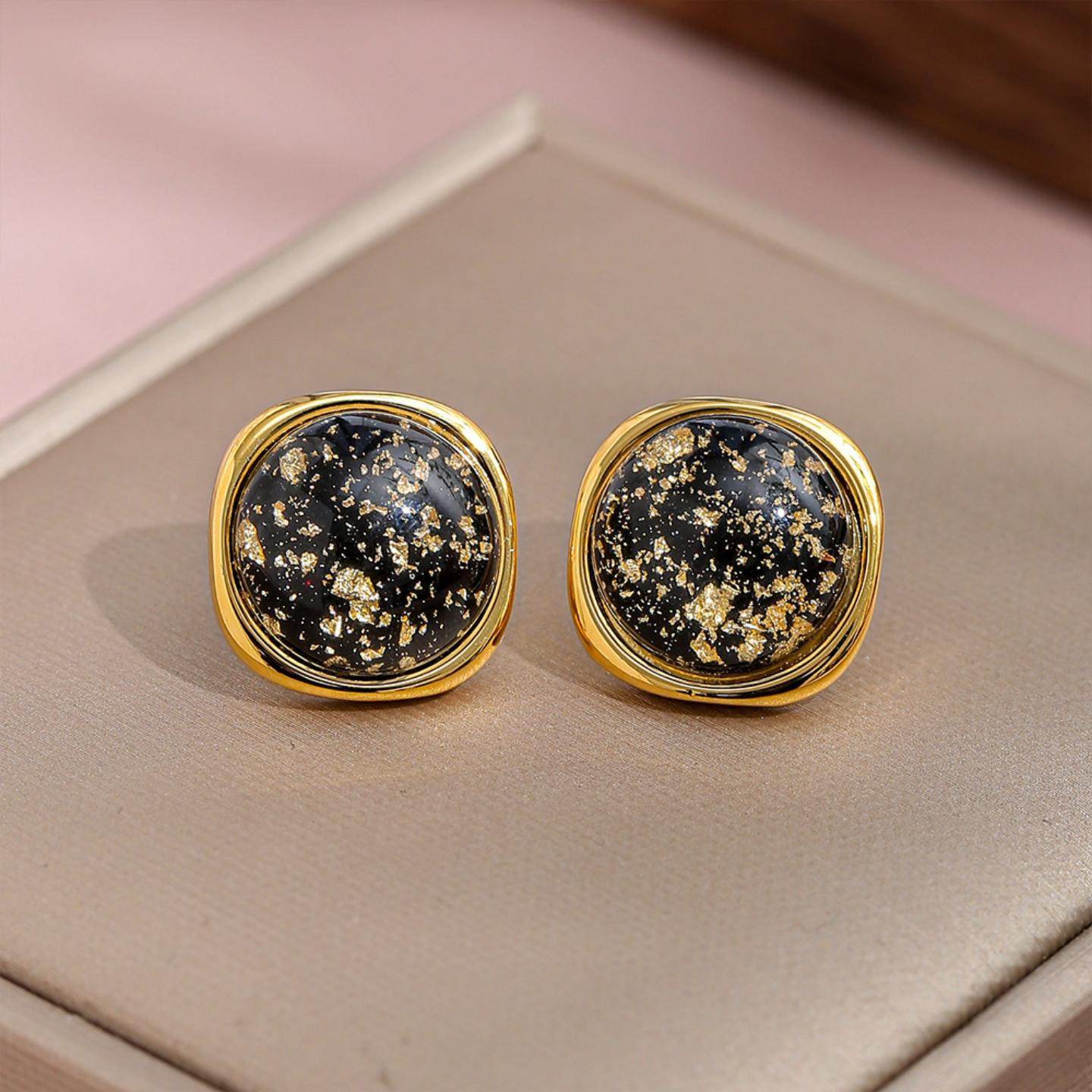 2026新款高级感金箔黑色耳钉银耳环925银针小众气质时尚炫酷耳饰,淘宝优惠券,粉丝福利购,淘宝优惠卷