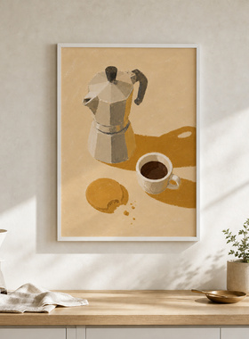 一杯咖啡吐司沙发背景墙挂画电表箱客厅装饰画配电箱遮挡装饰餐厅
