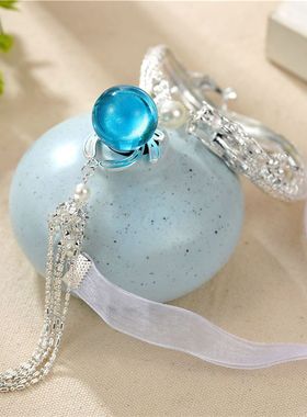 绾青斋游龙清影西施亦白姐姐原创设计配饰银色手镯飘带手饰套装