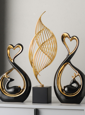 现代电视柜摆件高级感客厅玄关书房酒柜装饰品创意小摆设轻奢高档