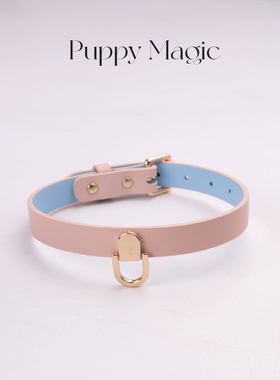 Puppy Magic定做真皮sm情调项圈女m个性choker项圈项链k9铃铛牵引