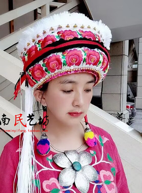 大理白族男女成人儿童款工艺帽子