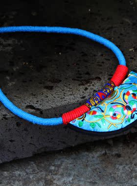 民族饰品云南手工编制布艺项链