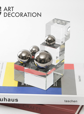 水晶玻璃轻奢风客厅书房桌面