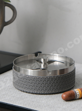 意式轻奢马毛烟缸样板间售楼处会所别墅书房茶几装饰品摆件