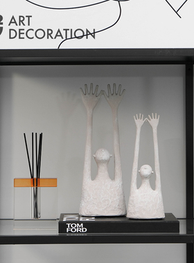 树脂简约风客厅书房样板房