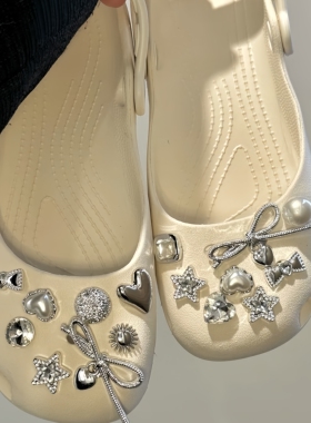 洞洞鞋鞋扣装饰配件合金水钻珍珠装饰洞洞鞋配件适配crocs鞋面