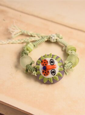 小狮子手链搭配老琉璃原创设计