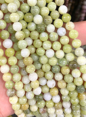 然浅南方玉髓橄榄石圆珠手工串珠