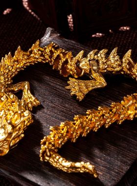 合金龙摆件高端大气桌面摆件中国龙神龙工艺品网红创意手办手把件