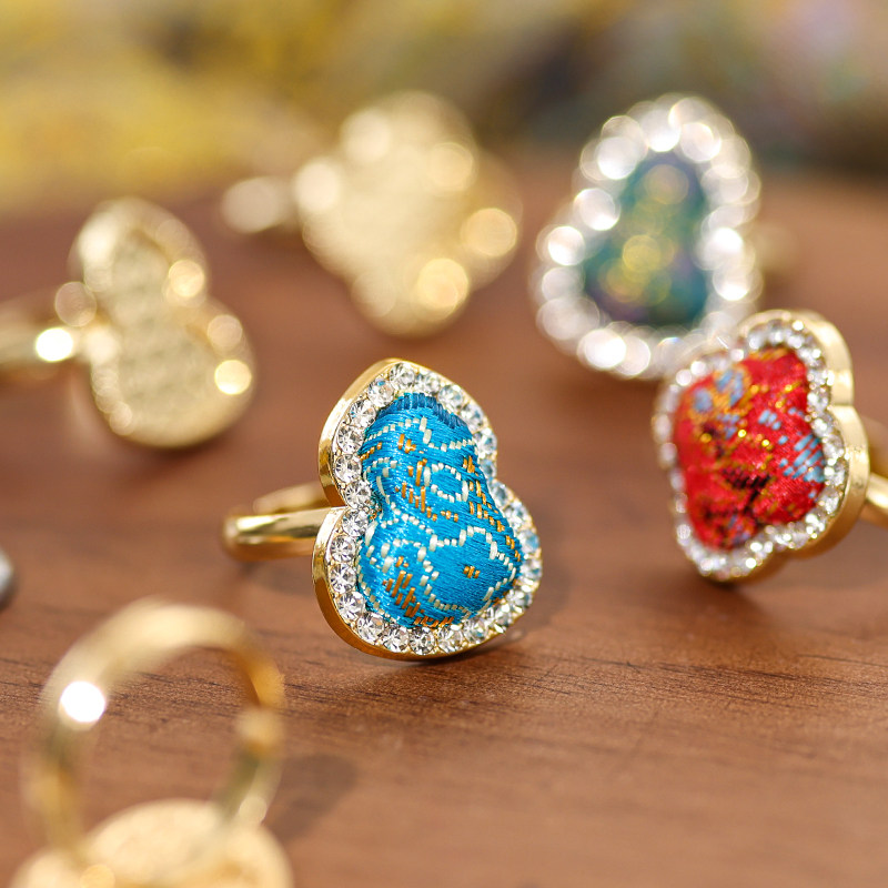 宋锦diy戒指镶嵌包布底托戒指中秋节创意团建活动礼物伴手礼复古,淘宝优惠券,粉丝福利购,淘宝优惠卷