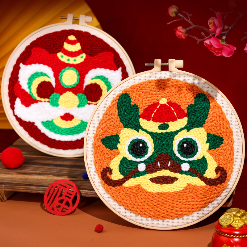 中国风戳戳绣diy手工戳绣国潮图案戳戳乐搓搓绣吉祥喜庆毛线画 - 图2