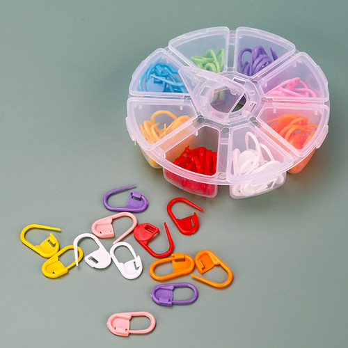 手工毛线编织工具配件彩色记号小别针防解别扣钩针编织塑料记号扣 - 图1