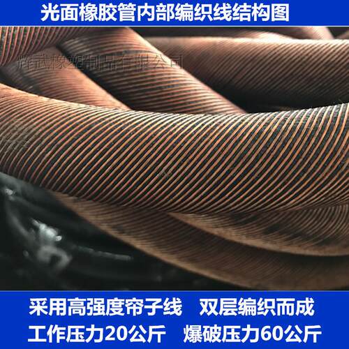 光面高压橡胶水管防爆耐热耐磨耐油酸碱耐高温软管喷砂橡胶6分1寸 - 图1