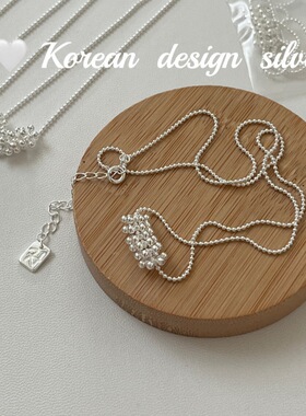 韩国ins风小众高级感亮银饰品 S925纯银小葡萄项链甜美百搭锁骨