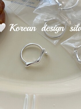 韩国东大门网红同款饰品S925纯银树枝时髦简约戒指开口叠戴百搭款