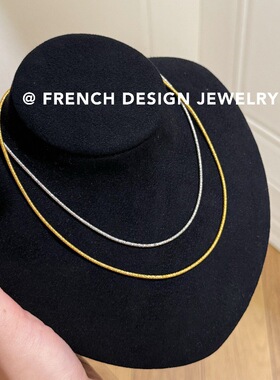 极简超美意大利链条蛇骨项链S925纯银锁骨链女优雅礼服配饰品