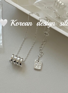韩国小众设计ins风锁骨链 S925纯银弹簧项链个性百搭叠戴百搭女款