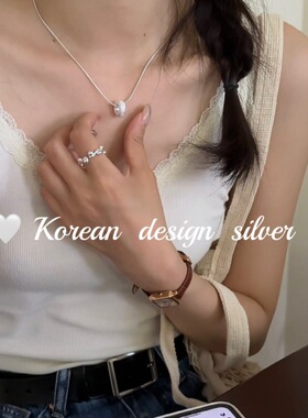 S925纯银韩版闪砂甜甜圈项链女小众高级设计感小红书爆款锁骨链