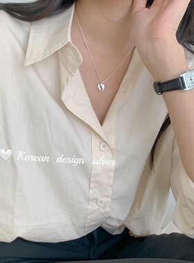 韩国东大门同款S925纯银英文字体锁骨项链 ins风女叠戴简约