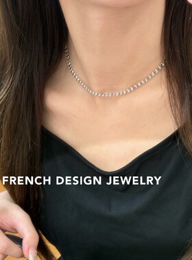 意大利手工链S925纯银麻花螺纹项链简约小众锁骨链优雅礼服配