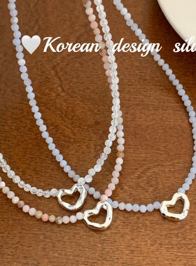 韩国ins风博主同款 小众设计时髦百搭饰品 S925纯银 镂空心形