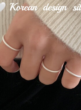 韩国性冷淡风时尚饰品 S999足银个性磨砂素圈戒指女闭口指环高级