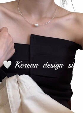 韩国S925纯银肌理圆球球项链2o23新款小众设计感choker项圈颈链