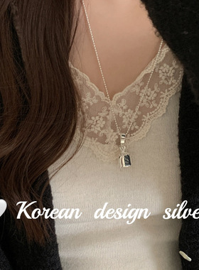 韩国2024新款ins风银饰品 S925纯银钱袋子项链长款高级感锁骨链