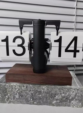 欧式自动翻页钟表小天平翻牌座钟复古客厅简约家居摆件王自如同