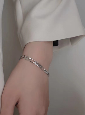 简约风钛钢古巴链条手链男女嘻哈百搭情侣不掉色手饰手环批发轻奢