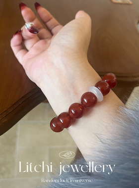 新中式仿天然红玛瑙手串女轻奢小众精致感手链高级女闺蜜生日礼物