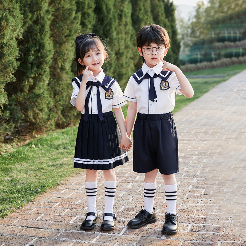 中小学生大合唱表演服诗歌朗诵演出服幼儿园园服英伦风儿童班服夏